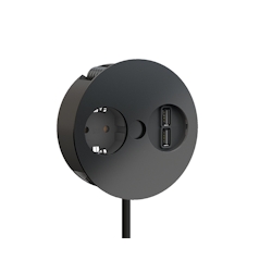 Bachmann Twist 1x Steckdose, USB-Charger (931.131) schwarz matt Image