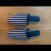 Urban Outfitters Shoes | Black And White Stripe Slides | Color: Black/White | Size: 7