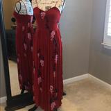 Free People Dresses | Free People Hi-Low Red Pink Floral Summer Maxi | Color: Pink/Red | Size: M