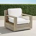 St. Kitts Swivel Lounge Chair in Weathered Teak with Cushions - Cara Stripe Indigo - Frontgate