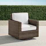 Small Palermo Swivel Lounge Chair in Bronze Finish - Resort Stripe Aruba, Standard - Frontgate