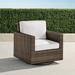 Small Palermo Swivel Lounge Chair in Bronze Finish - Rain Resort Stripe Cobalt - Frontgate