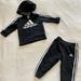 Adidas Matching Sets | Adidas Fleece Hoodie & Jogger Pants Set | Color: Black | Size: 12mb