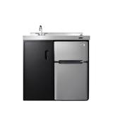 Summit Appliance All-in-One Kitchenette 3.2 cu. ft. Freestanding Mini Fridge w/ Freezer Stainless Steel in Black/Gray | Wayfair CK36EL