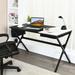 Inbox Zero Study Desk Wood/Metal in Black | 29 H x 47 W x 23.5 D in | Wayfair 66A1C0E9B0674AD59E1CA9F410E465EE