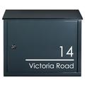 Taylor Anthracite Grey, Personalised Steel Wall-Mounted Letterbox, Postbox, Mailbox - Add Your House Number/Name/Address, Lockable & Secure