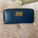 Michael Kors Bags | Michael Kors Jet Set Logo Ziparound Leather Wallet | Color: Blue | Size: Large