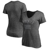 Women's Fanatics Branded Heathered Charcoal Colorado Rockies Old Time Favorite V-Neck T-Shirt