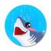 DecorumBY Baby Shark - Unframed Graphic Art Print Metal in Blue/Gray/White | 24 H x 24 W x 1.5 D in | Wayfair Abstract Art - "Baby Shark" AL CR24D
