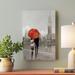 Andover Mills™ Modern Couple in New York City - Wrapped Canvas Print Canvas, Solid Wood in Gray/Red | 18 H x 12 W x 1 D in | Wayfair