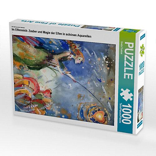 Puzzle CALVENDO Puzzle Im Elfenreich- Zauber und Magie der Elfen in schönen Aquarellen - 1000 Teile Foto-Puzzle glückliche Stunden Kinder