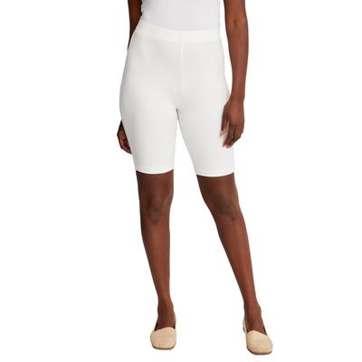 Plus Size Women's Everyday Stretch Cotton Bike Short by Jessica London in White (Size 30/32)