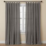 Wide Width Poly Cotton Canvas Tab-Top Panel by BrylaneHome in Charcoal (Size 48" W 84" L) Window Curtain