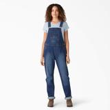 Dickies Women's Denim Boyfriend Fit Bib Overalls - Retro Stonewashed Size M (FB280)