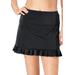 Plus Size Women's Ruffle-Trim Swim Skirt by Swim 365 in Black (Size 22) Swimsuit Bottoms