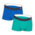 JustWears Trunks - Pack of 2 | Anti Chafing, No Ride Up, Organic Underwear for Men | Perfect for Everyday Wear or Sports like Walking, Cycling & Running | Blue & Green | Small