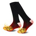 Babutenlo Heated Socks for Men Women Rechargeable Battery Heating Socks Thermal Thick Electric Socks Foot Warmer 2 Batteries Included (Black-02, S)