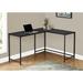 Inbox Zero Computer Desk, Home Office, Corner, 58"L, L Shape, Work, Laptop, Metal, Laminate, Natural, White Wood/Metal in Black | Wayfair