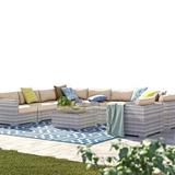 Sol 72 Outdoor™ Cloyd Wicker Fully Assembled 8 - Person Seating Group w/ Sunbrella Cushions in Brown | Wayfair 2C8A9A7A019D4B79B0333EDE1C6ED8B3