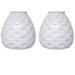 Highland Dunes 2 Piece Siegel White Ceramic Table Vase Set Ceramic in Blue/White | 5.75 H x 5.75 W x 5.75 D in | Wayfair