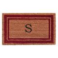 Arlmont & Co. Stortz Monogram Non-Slip Outdoor Door Mat Natural Fiber in Red/Brown | Rectangle 1'6" x 2'6" | Wayfair