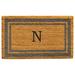 Arlmont & Co. Stortz Monogram Non-Slip Outdoor Door Mat Natural Fiber in Brown | Rectangle 1'6" x 2'6" | Wayfair 66D6183E040E419FB266385D023E2173