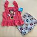 Disney Matching Sets | Disney Minnie Mouse Cute Shorts Set 2066 | Color: Pink/Red | Size: Various