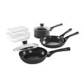 Pyrex – Master Set – Set of 2 Non-Stick Frying Pans Suitable for all Heat Sources including Induction – Dark Grey, Aluminium, dark grey, Set 8 pièces