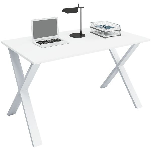 VCM Schreibtisch »Lona« 140/50 cm X-Fuß-Gestell weiß weiß, 140x76x50 cm