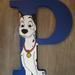 Disney Accents | Hand Painted Pongo 101 Dalmatians Letter Art | Color: Black/Blue | Size: Os