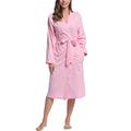Amorbella Womens Cotton Robe Long Printed Bathrobe with Pockets(Pink Dot,Medium)
