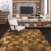 Brown 120 x 0.3 in Indoor Area Rug - Cowhide Mall Ares Geometric Handmade Cowhide Tabby/Gold Area Rug Cowhide, Latex | 120 W x 0.3 D in | Wayfair