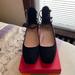 Kate Spade Shoes | Kate Spade Marcellina Suede Glitter Heels. Size 11 | Color: Black/Gold | Size: 11