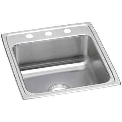 Zurn Elkay LRAD2022553 Lusterstone Classic Single Bowl ADA Drop-In Sink with Three Faucet Holes - 16" x 16" x 5 3/8" Bowl