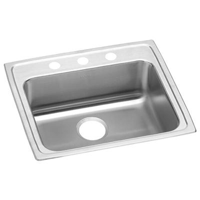 Zurn Elkay LRAD2521553 Lusterstone Classic Single Bowl ADA Drop-In Sink with Three Faucet Holes - 21" x 15 3/4" x 5 3/8" Bowl