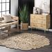 White 48 x 0.2 in Area Rug - Dakota Fields Round Handmade Tufted Jute Natural Area Rug Jute & Sisal | 48 W x 0.2 D in | Wayfair