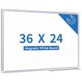 Magnetic White Board, 36 X 24 Inches Magnetic Dry Erase Board Hanging Whiteboard, Silver Aluminum Frame, Whiteboard for Office, Home and School