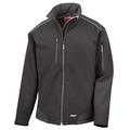 Result Work-Guard Rage 1-24A Ripstop Softshell Workwear Jacket - Black/Black M R124A Blank Plain