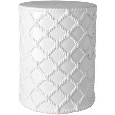 Balagui 18"H x 14"W x 14"D Traditional Home Decor White Outdoor Stool - Boutique Rugs