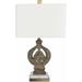 Shaunavon 24"H x 15"W x 15"D Traditional End Table Lamp White/Brown/Off White/Brass/Clear/Translucent Table Lamp - Hauteloom