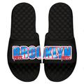 Men's ISlide Black Brooklyn Nets Classic Wordmark Split Slide Sandals