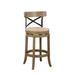 Red Barrel Studio® Tosha Swivel Bar & Counter Stool Wood/Wicker/Rattan in Black/Brown | 42.75 H x 19 W x 18.5 D in | Wayfair