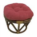 Bay Isle Home™ Wethington 18" Wide Tufted Round Standard Ottoman Microfiber/Microsuede/Microfiber/Microsuede in Red | Wayfair