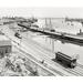 Ebern Designs The Harbor at San Pedro, Historic Los Angeles - Wrapped Canvas Photograph Print Canvas, in Black/White | Wayfair