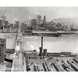 Ebern Designs Historic Pittsburgh - Wrapped Canvas Photograph Print Canvas, Solid Wood in Black/White | 20 H x 24 W x 1.5 D in | Wayfair