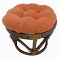 Bay Isle Home™ Wethington 18" Wide Tufted Round Standard Ottoman Microfiber/Microsuede/Microfiber/Microsuede in Orange | Wayfair