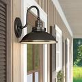 Longshore Tides Atterberry Oil Rubbed Bronze 8.5" H LED Outdoor Barn Light Aluminum/Metal in Brown/Gray | 8.5 H x 8.5 W x 11.5 D in | Wayfair