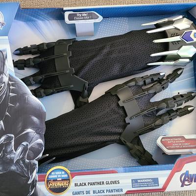 Disney Toys | Black Panther Glove Set | Color: Black/Silver | Size: Osbb