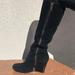 Tory Burch Shoes | 4” Black Suede Wedge Boots | Color: Black | Size: 8