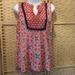 Anthropologie Tops | Fig And Flower Sheer Flowy Boho Tank Top Sz L | Color: Blue/Red | Size: L